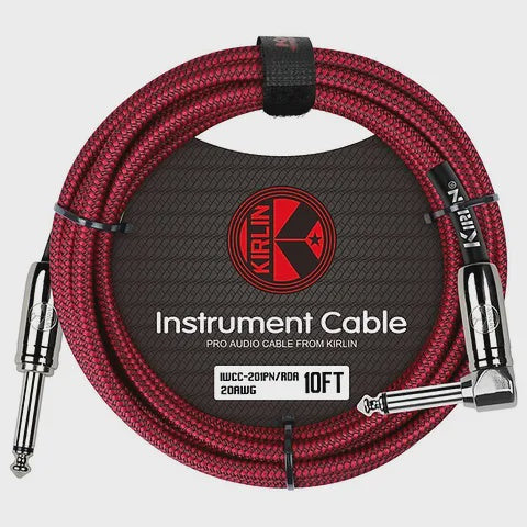 Kirlin Instrument Cable 10FT angled red