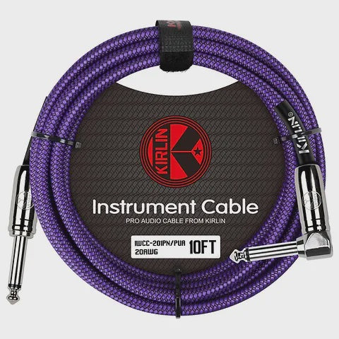 Kirlin Instrument Cable 10FT Angled Purple