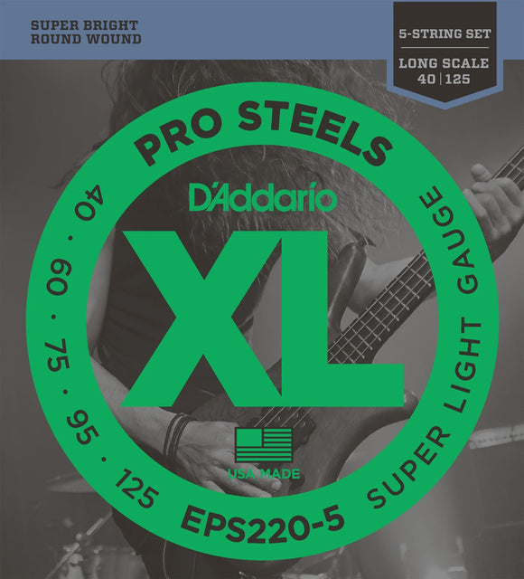 40-125 Super Light 5-String, Long Scale, XL Nickel Bass Strings