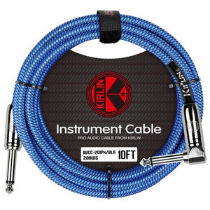 Kirlin Instrument Cable 10FT Angled  Blue