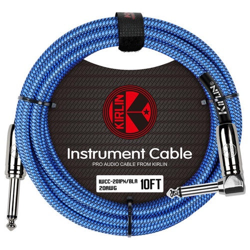 Kirlin Instrument Cable 10FT Angled  Blue