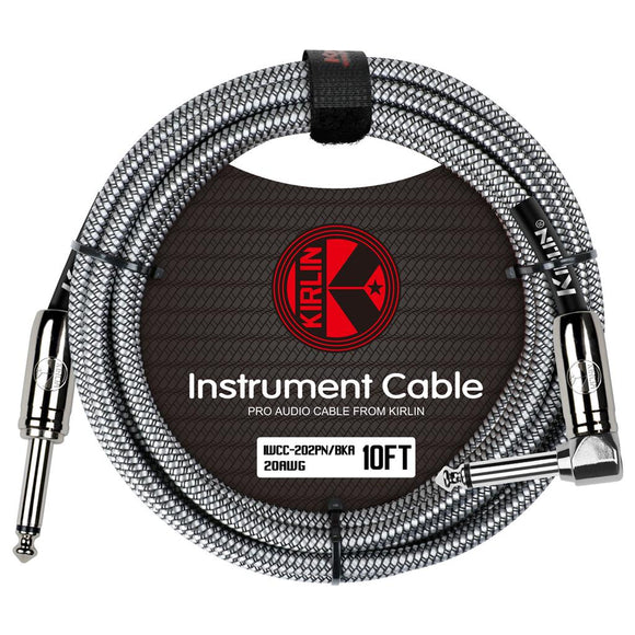 Kirlin Instrument Cable 10FT Angled Silver