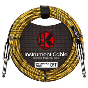 Kirlin Instrument Cable 10FT Angled Gold