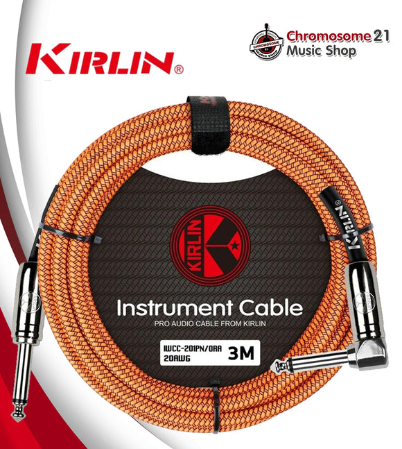 Kirlin Instrument Cable 10FT Angled Orange