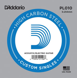D'Addario PL010 Plain Steel Guitar Single String