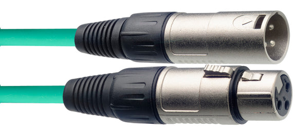 Microphone cable, XLR/XLR (m/f), 6m Green