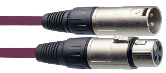 Microphone cable, XLR/XLR (m/f), 3 m (10'), Purple