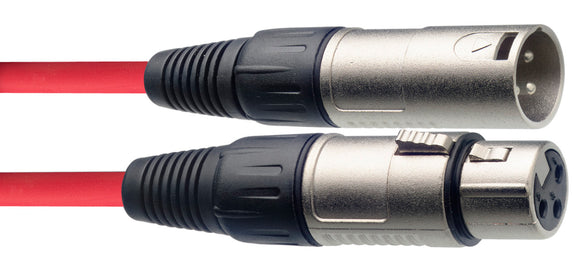 Microphone cable, XLR/XLR (m/f), 6m Red