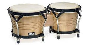 Stagg Wooden Bongos 7.5" + 6.5" Natural - BW-200-N