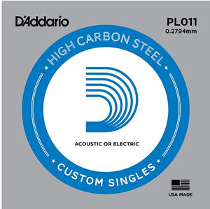 D'Addario PL011 Plain Steel Guitar Single String