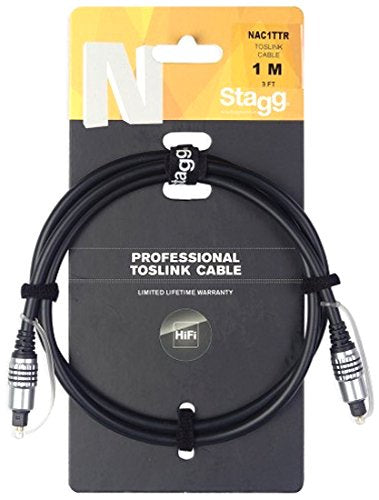 Stagg Neutrik 1M Optical Audio Cable - NAC1TTR