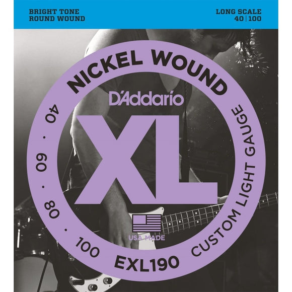 EXL190 D'Addario Custom Light Bass Strings .040-.100