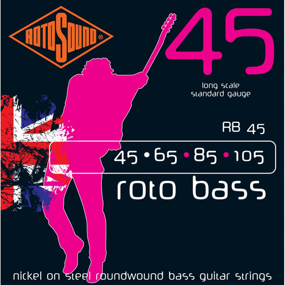 RB45 Nickel On Steel Roundwound Bass Guitar Strings 0.45-1.05